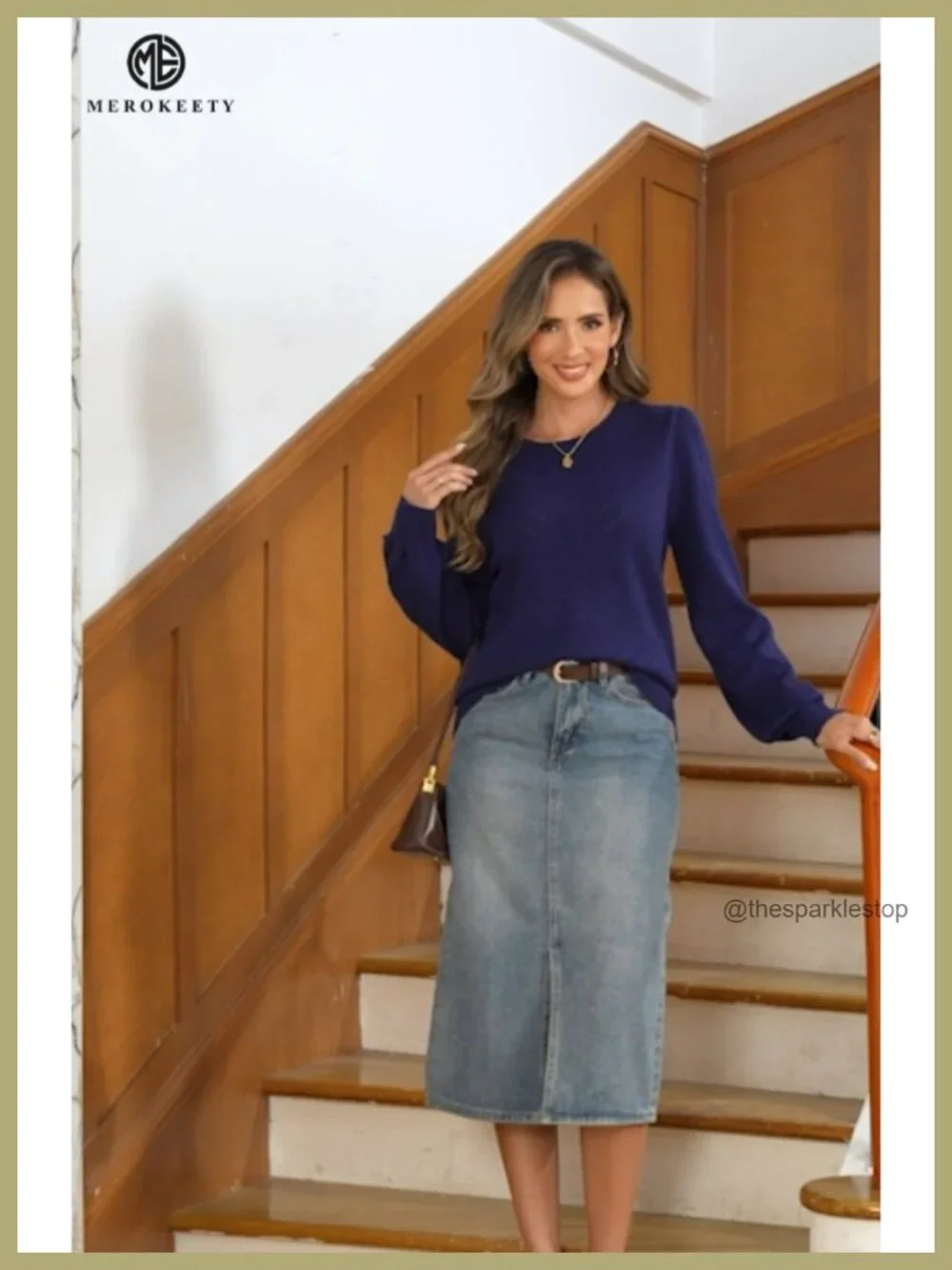 Women's Lightweight Knit Pullover Sweater Long Sleeve Balloon Sleeve Eyelet